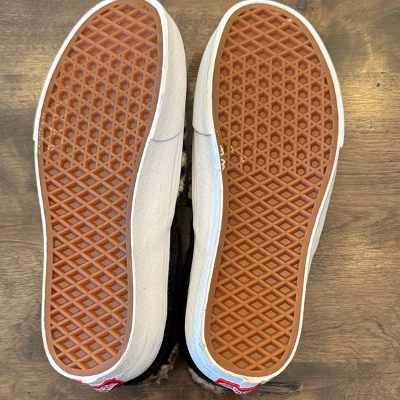 Vans Leopard-Pattern Fuzzy Slip-On Shoes in Black, Tan, Cream - Picture 7 of 7